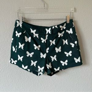 J. Crew Shorts Green Butterfly Shorts